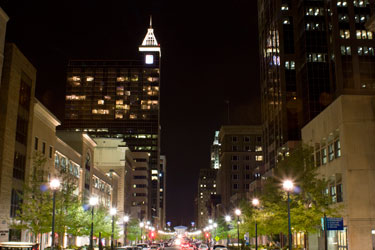 Fayetteville Street, Raleigh NC at Night